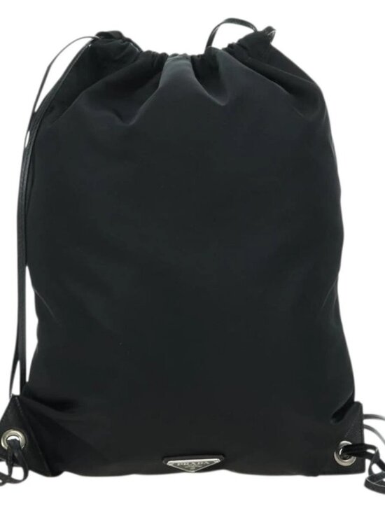 PRADA Backpack Nylon Leather Black Blue Silver Auth 92876 main image 7